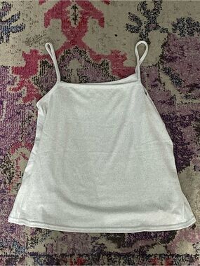 Lemon White Shimmer Spaghetti Strap Cami